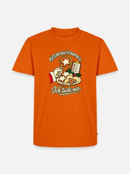 Plätzchen Qualitätskontrolle - Männer Premium Bio T-Shirt - Orange