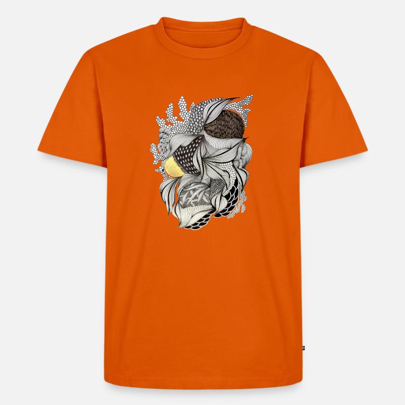 Leaf Fabric Feather Light Pattern - Men's Premium Organic T-Shirt - orange 