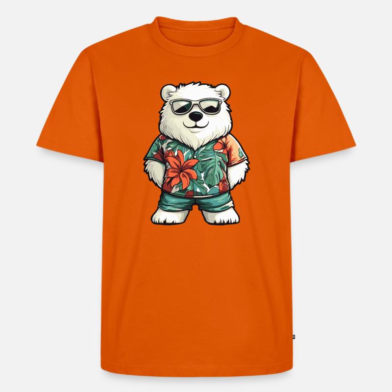 Eisbär Comic Urlaub - Männer Premium Bio T-Shirt - Orange 