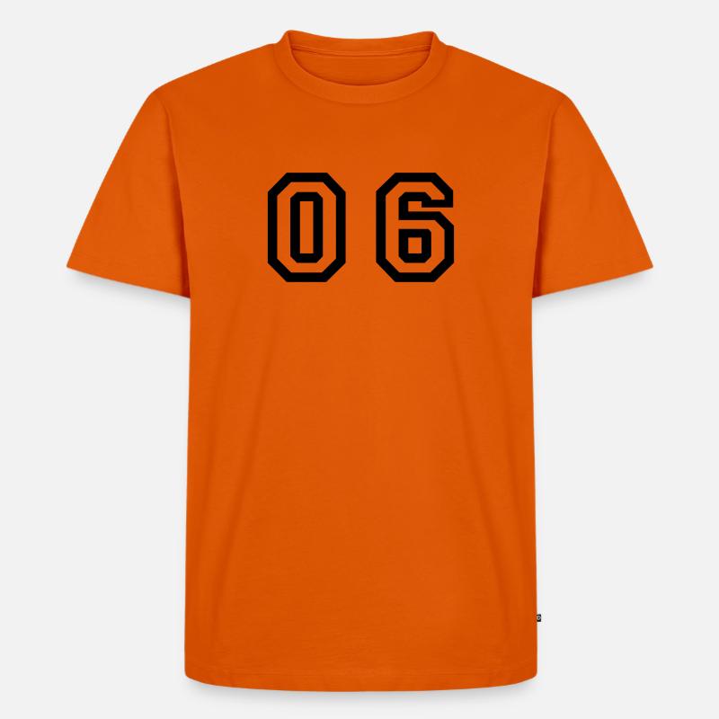 Nummer - 06 - Null Sechs - Männer Premium Bio T-Shirt - Orange