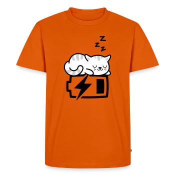 Sleepy Kitty (Couleur Changeante - 3 couleurs) - T-shirt Premium bio Homme - orange  - Devant - Nico (187cm)