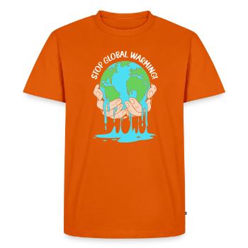 Changement climatique Environnement Protection de l’environnement - T-shirt Premium bio Homme - orange  - Devant - Nico (187cm)