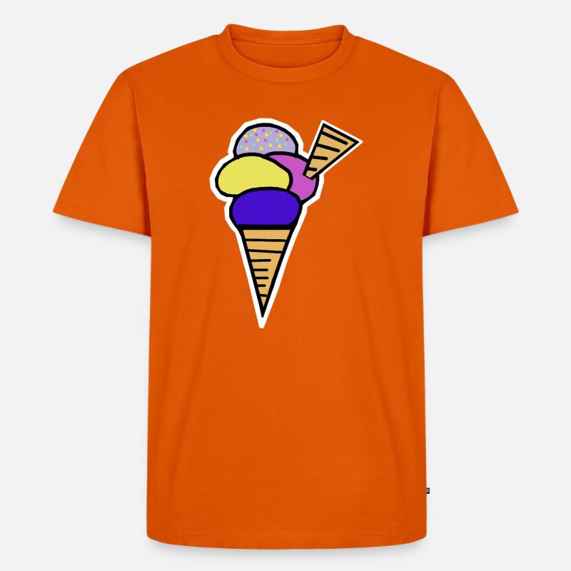 Eiswaffel Eiscreme Eis Kinder Retro - Men's Premium Organic T-Shirt - orange 