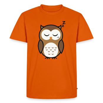 Style minimaliste de chouette endormie mignonne - T-shirt Premium bio Homme - orange  - Devant - Nico (187cm)