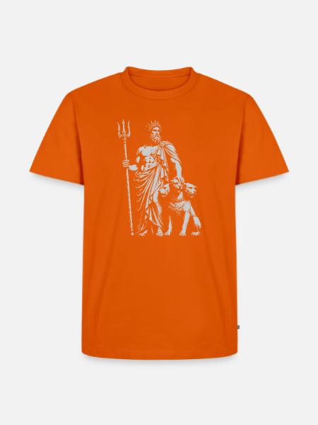HadesTrident Wächter mit Cerber - Männer Premium Bio T-Shirt - Orange