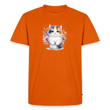 Chat mignon - T-shirt Premium bio Homme - orange  - Devant - Nico (187cm)