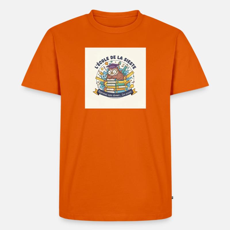 Schule der Eule Nickerchen Schüler - Männer Premium Bio T-Shirt - Orange 