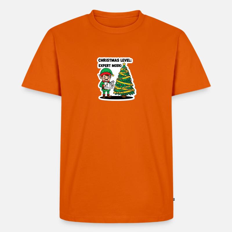 Weihnachts-Level-Experten-Modus-Elf - Männer Premium Bio T-Shirt - Orange 