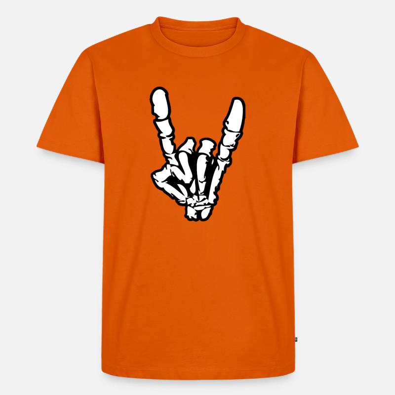 Rock'n'Roll- oder Heavy-Metal-Handzeichen * - Männer Premium Bio T-Shirt - Orange 