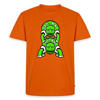 2 Artist Turtles Piggyback Team Crew Friends - Men's Premium Organic T-Shirt - orange  - Front - Nico (187cm)