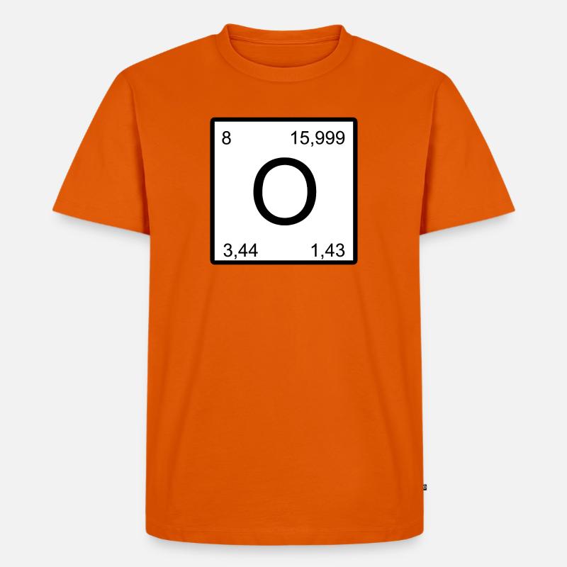 O Sauerstoff Zeichen im Minimalstil nerd - Männer Premium Bio T-Shirt - Orange