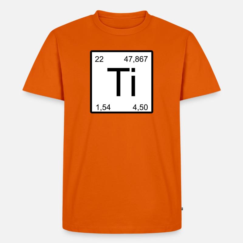 Titanium Elementsymbol Minimal Tile - Männer Premium Bio T-Shirt - Orange 