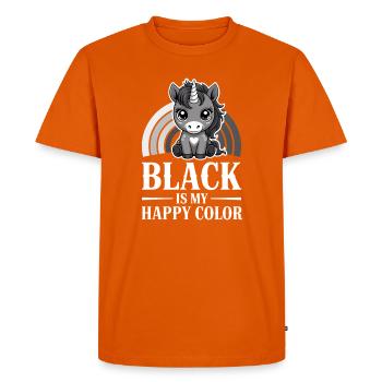 Black Is My Happy Color Unicorn - Men's Premium Organic T-Shirt - orange  - Front - Nico (187cm)
