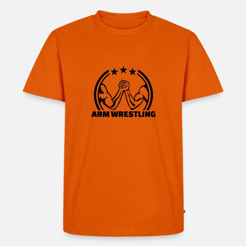 Armdrücken - Männer Premium Bio T-Shirt - Orange 