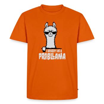 Je m’identifie comme un probllama Cool Lama Problem Spruch - T-shirt Premium bio Homme - orange  - Devant - Nico (187cm)