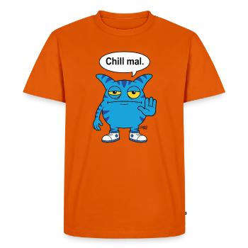 Chill mal - Dicton drôle de Zooki Monster - T-shirt Premium bio Homme - orange  - Devant - Nico (187cm)