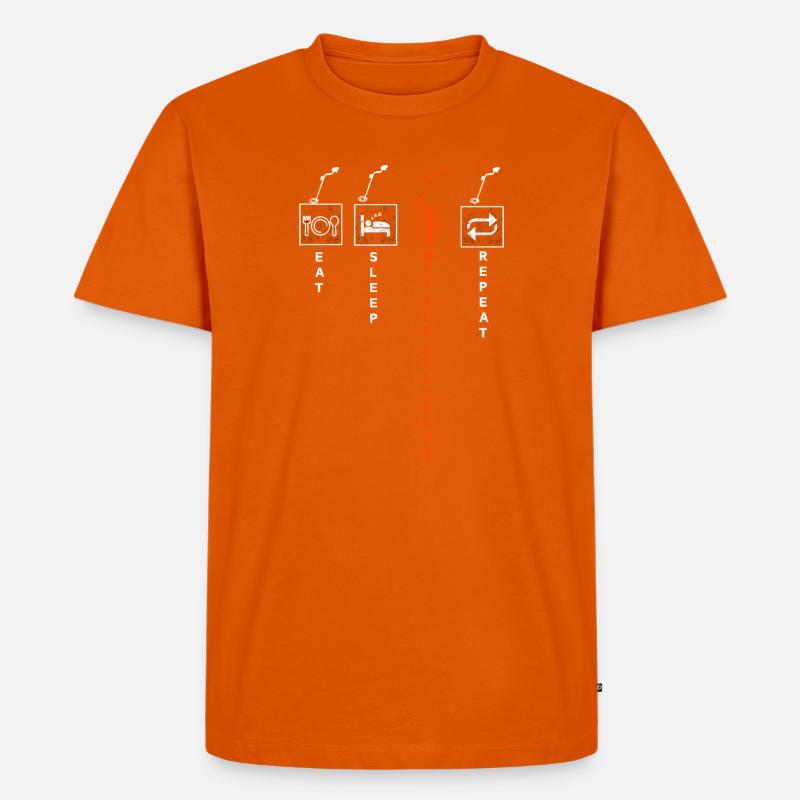Eat_Sleep_Metaldetecting_repeat - Männer Premium Bio T-Shirt - Orange 