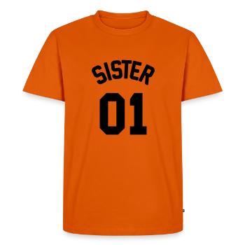 Sister 01 - Men's Premium Organic T-Shirt - orange  - Front - Nico (187cm)