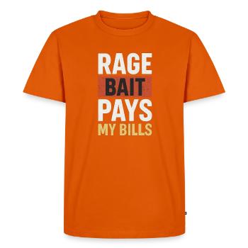 L’appât de rage paie mes factures, un mème drôle - T-shirt Premium bio Homme - orange  - Devant - Nico (187cm)