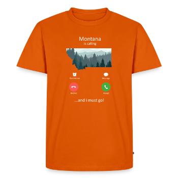 Le Montana m’appelle et je dois partir en voyage rétro dans la nature - T-shirt Premium bio Homme - orange  - Devant - Nico (187cm)