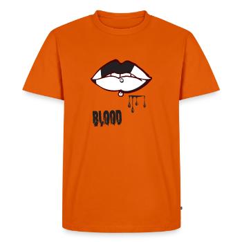 piercing & sang - T-shirt Premium bio Homme - orange  - Devant - Nico (187cm)