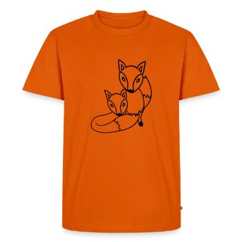 2 Foxes Friends Red Fox Two Wild Animals Team - Men's Premium Organic T-Shirt - orange  - Front - Nico (187cm)
