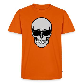 Graphique de crâne avec lunettes de soleil - T-shirt Premium bio Homme - orange  - Devant - Nico (187cm)