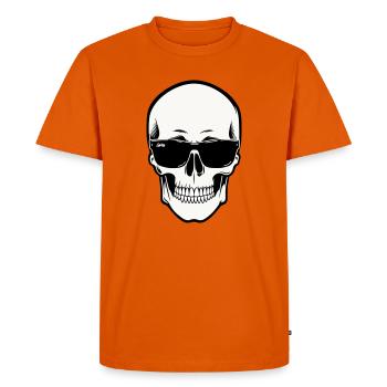 Skeleton with Sunglasses in Monochrome - Men's Premium Organic T-Shirt - orange  - Front - Nico (187cm)