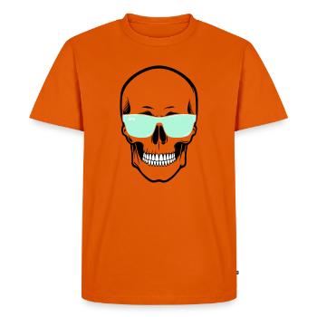 Lunettes de soleil à réglage en couleur avec un crâne souriant - T-shirt Premium bio Homme - orange  - Devant - Nico (187cm)