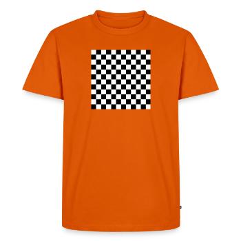 Black and White Chess Square - Men's Premium Organic T-Shirt - orange  - Front - Nico (187cm)