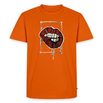 Croquis graphique graphique de Red Lips - T-shirt Premium bio Homme - orange  - Devant - Nico (187cm)