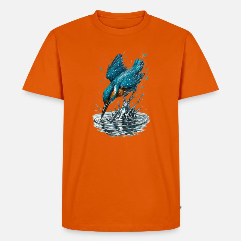 Eisvogel im Einsatz - Männer Premium Bio T-Shirt - Orange