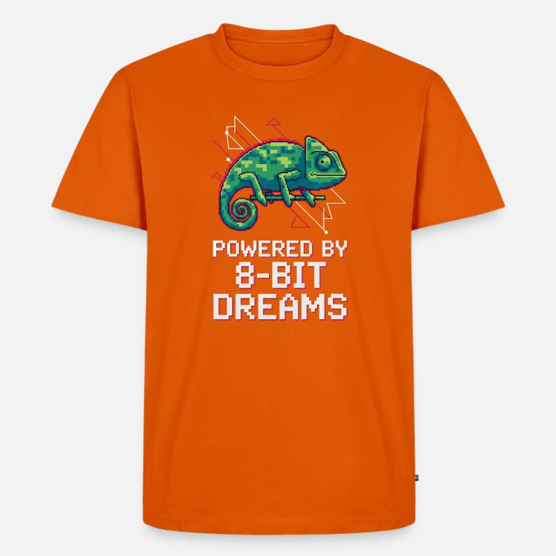 Dreams 8 Bits Propulsés – Pixel Chameleon - T-shirt Premium bio Homme - orange 
