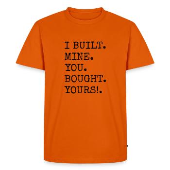 Anniversaire Cuisson Pain Pâtisserie Bécher Bodybuilder - T-shirt Premium bio Homme - orange  - Devant - Nico (187cm)