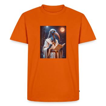 Thoth, ibis-headed god, holding a scroll - Men's Premium Organic T-Shirt - orange  - Front - Nico (187cm)