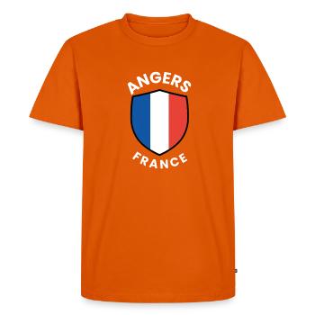 Emblème du bouclier d’Angers France - T-shirt Premium bio Homme - orange  - Devant - Nico (187cm)