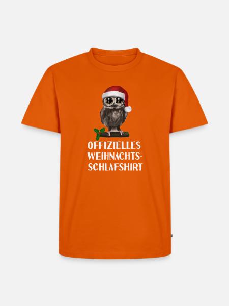 Offizielles Weihnachts-Schlafshirt - Eule wach - Männer Premium Bio T-Shirt - Orange