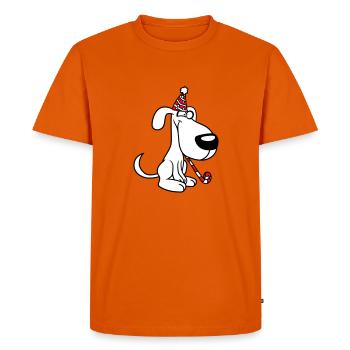 Dog Birthday New Year's Eve Party Hat Celebrate Toad - Men's Premium Organic T-Shirt - orange  - Front - Nico (187cm)