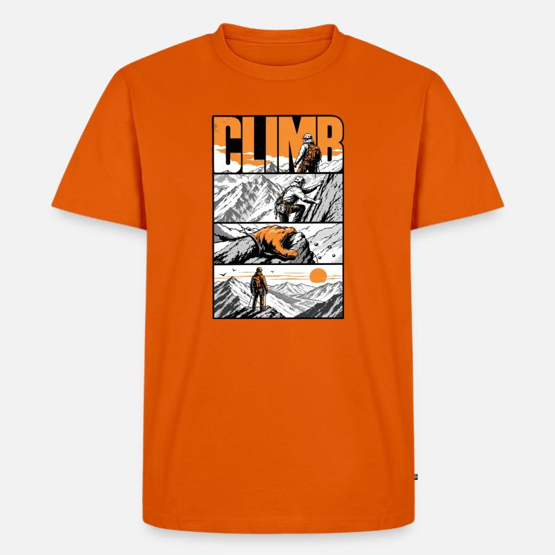 Summit Mountain Climber - Männer Premium Bio T-Shirt - Orange