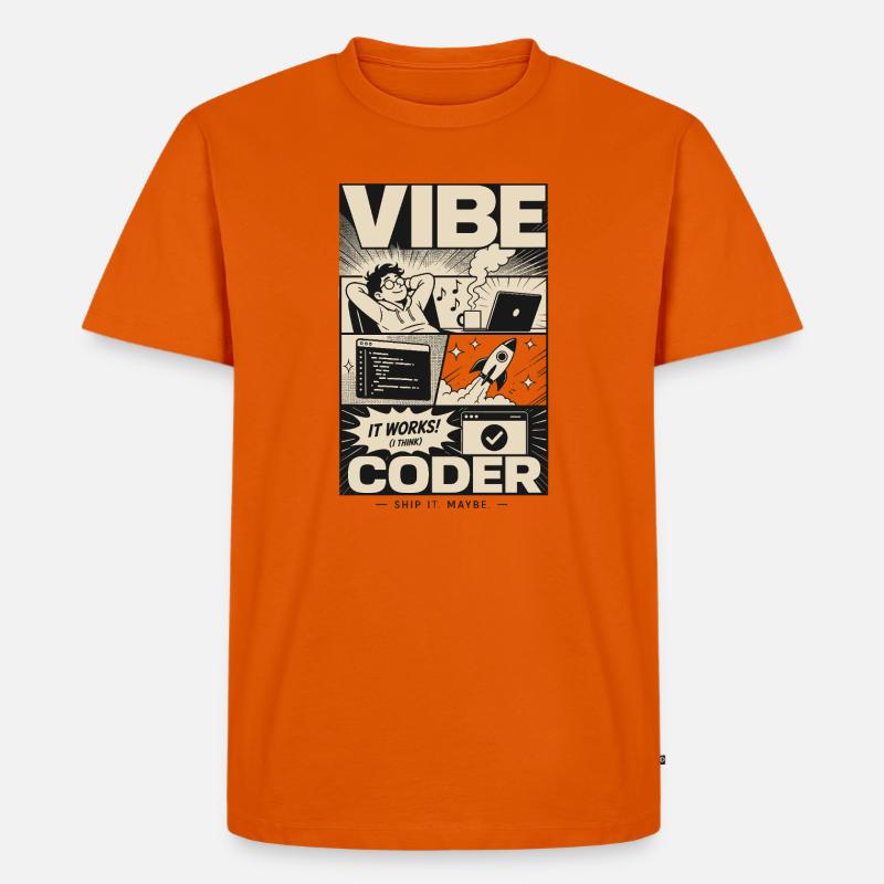 Vibe Coder Programmer Humor - Men's Premium Organic T-Shirt - orange 