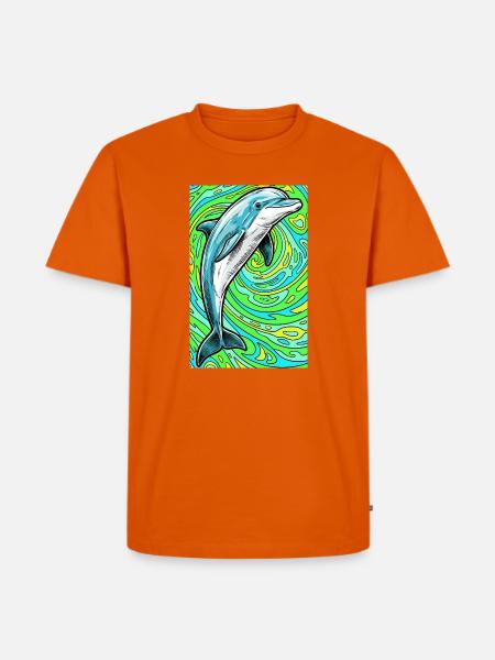 Delfin - Männer Premium Bio T-Shirt - Orange 