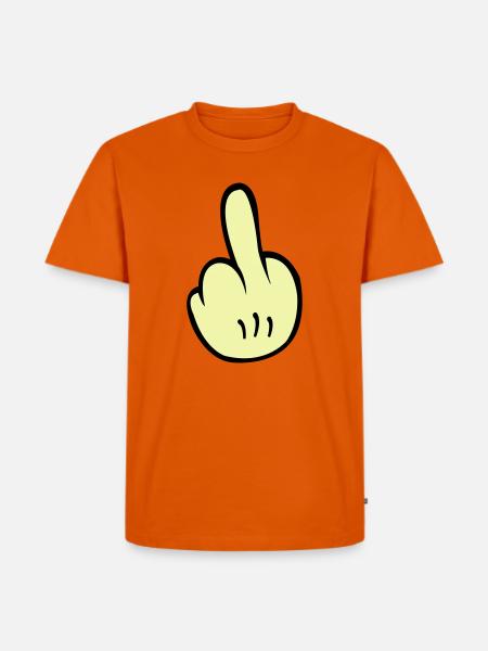 Mittelfinger Comic - Männer Premium Bio T-Shirt - Orange
