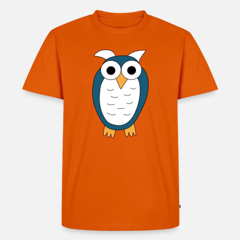Eule blaue Eule - Männer Premium Bio T-Shirt - Orange 