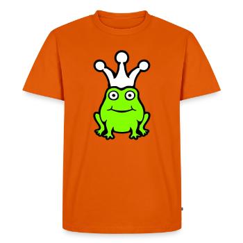 Grenouille Roi Couronne Drôle Mignon Bande Dessinée Grenouille Prince - T-shirt Premium bio Homme - orange  - Devant - Nico (187cm)