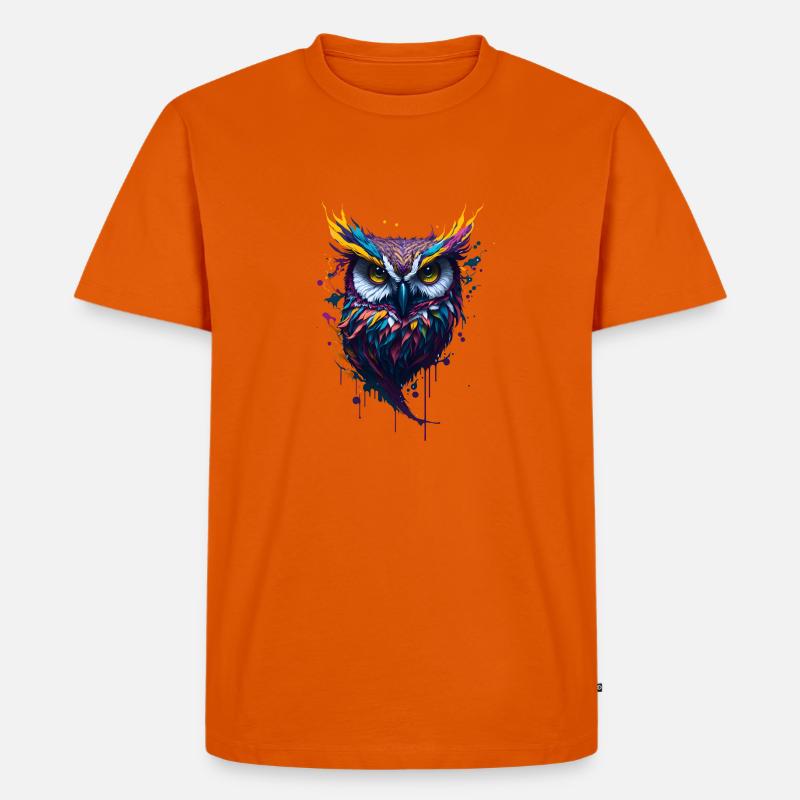 Splash Art Eule - Männer Premium Bio T-Shirt - Orange 