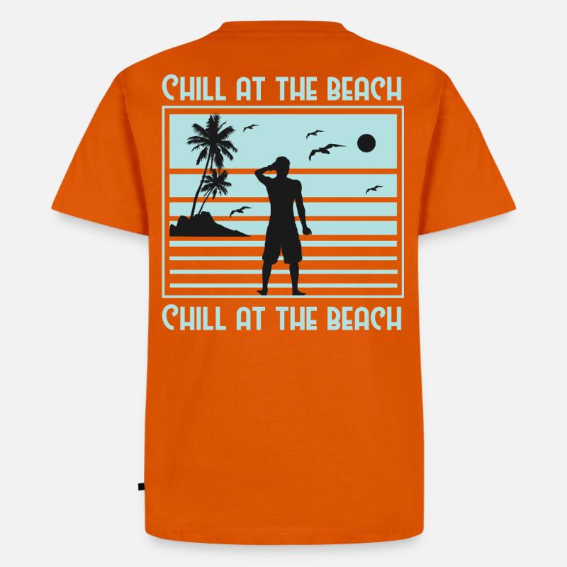 Conception de silhouette de plage décontractée - T-shirt Premium bio Homme - orange 