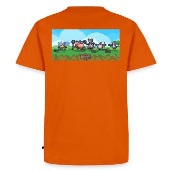 Émission Pixel du Gymnase Paysan - T-shirt Premium bio Homme - orange  - Dos - Nico (187cm)