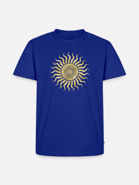 Gold & Schwarze Sonne - Männer Premium Bio T-Shirt - Royalblau