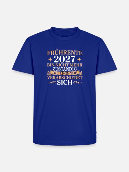 Frührente 2027 Legende verabschiedet sich - Männer Premium Bio T-Shirt - Royalblau
