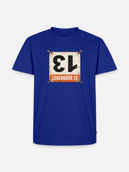 Startnummer 13 Radrennen - Männer Premium Bio T-Shirt - Royalblau